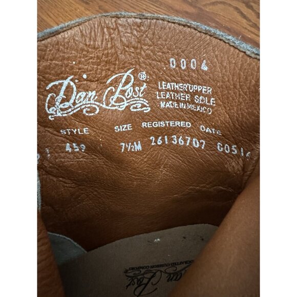 DAN POST Women 7.5 FRINGE Leather Suede Western Boots Blue - Picture 10 of 10